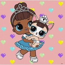 Картина за номерами "L.O.L. Surprise! TroopSurprise Miss Baby With Miss Puppy" KHO6291, 40х40 см