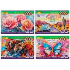 Альбом для малювання KIDS Line ZB.1442 на пружині, А4, 40 аркушів, в асортименті