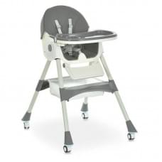 Стільчик для годування M 6302 Gray складний, 5-ти точкові ремені