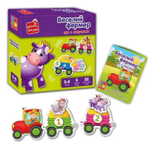 Дитяча настільна гра "Веселий фермер" VT2100-13 з липучками