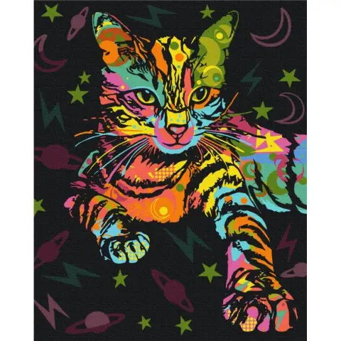 Картина за номерами "Космічний кіт" BS51365, 40х50 см