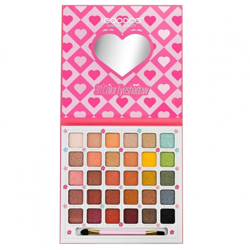 Дитяча палетка тіней для повік IG3125, 30 кольорів, з пензликом