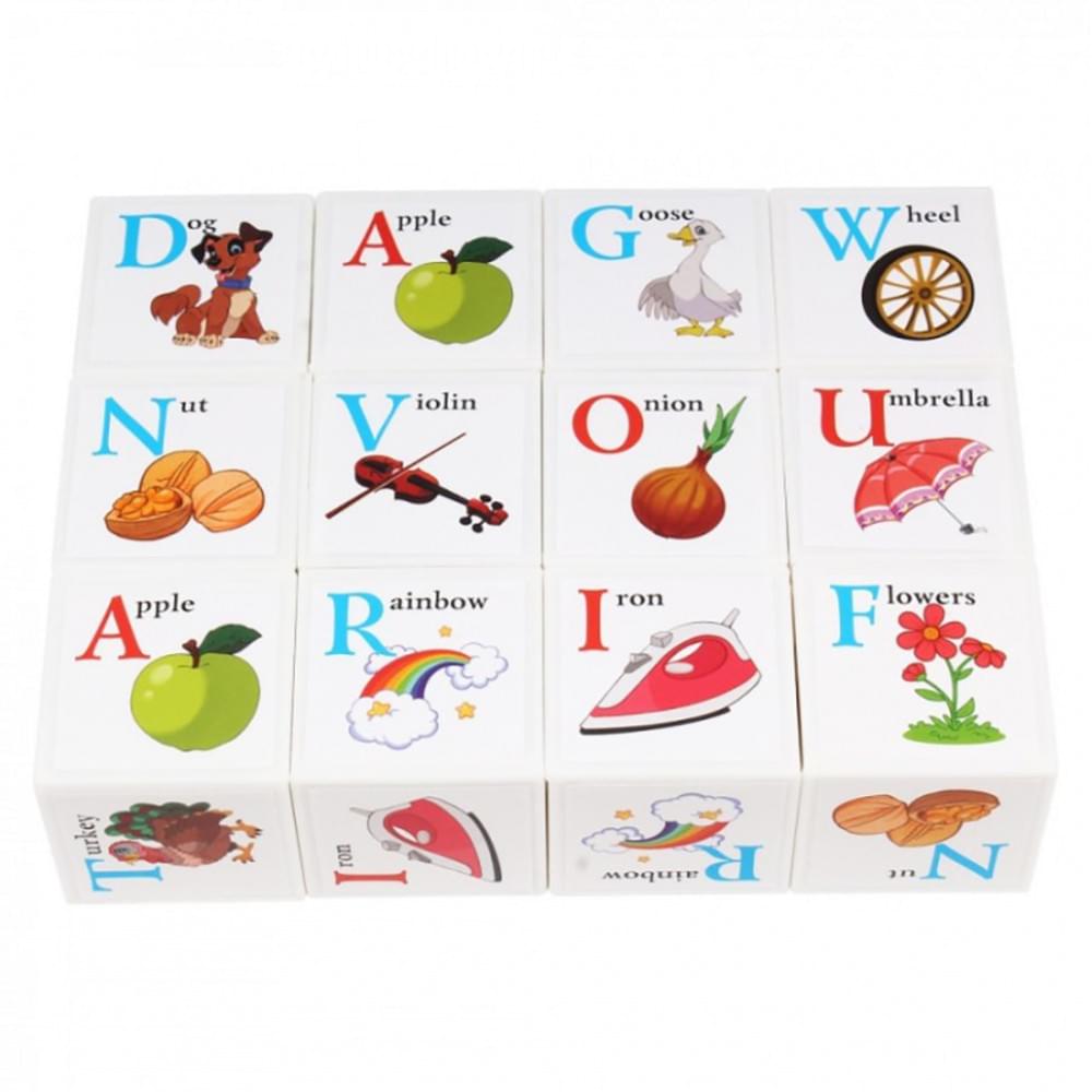 Дитячий розвиваючий набір кубиків "Англійська абетка" 1325TXK 12 кубиків