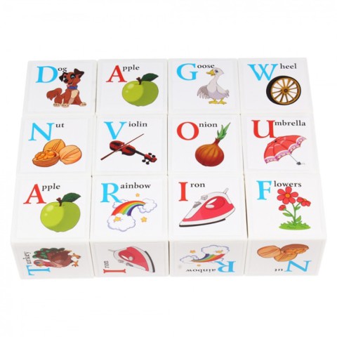 Дитячий розвиваючий набір кубиків "Англійська абетка" 1325TXK 12 кубиків