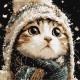Картина за номерами "Сніговий котик" ©art_selena_ua KHO6847, 40х40 см