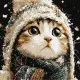 Картина за номерами "Сніговий котик" ©art_selena_ua KHO6847, 40х40 см