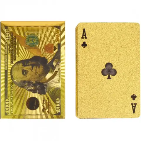Гральні карти Долар 14-100 золоті 54 шт