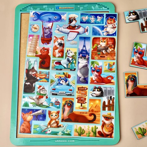 Дерев'яний сортер "Тетріс великий - Котики" (ПСД125) PSD125