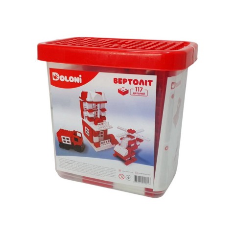 Конструктор "Вертоліт" 013888/08 в пластиковому боксі, 117 деталей