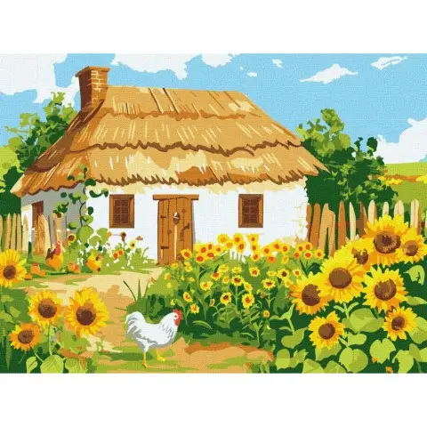 Картина за номерами "Рідний будиночок" ©art_selena_ua KHO6350, 30х40 см