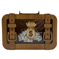 Дерев'яна скарбничка валіза "Долар" 3240-15-003 розмір 24х17 см