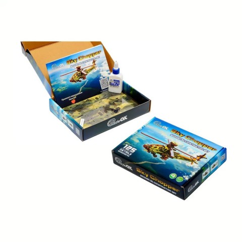 Дерев'яний 3D конcтруктор "Вертоліт" Puz-00954, 125 деталей