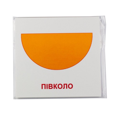 Розвиваючі картки "Геометричні фігури" (110х110 мм) 65797 англ. /укр. мовою