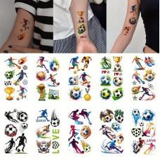 Набір дитячих тимчасових тату "Футбол №1" football-tattoo-mini-set- 10 штук по 12*7 см