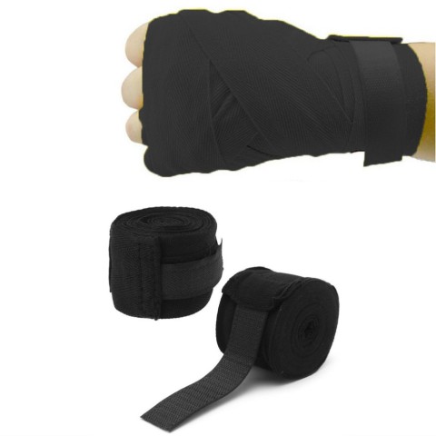 Боксерські бинти Hard NE-BOX-N1BK 3 метри, нейлонові, чорні