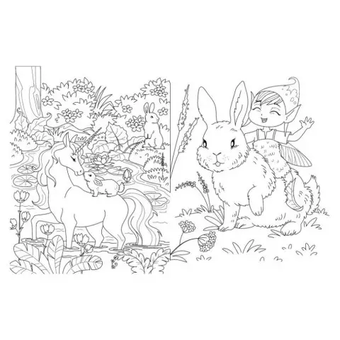 Велика книга розмальовок Єдинороги та феї 1736009, 64 сторінки