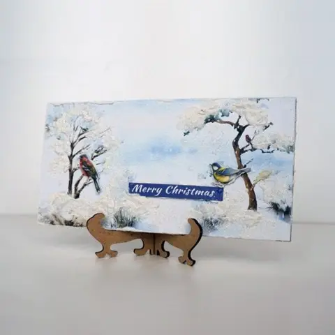 Набір для створення 2 шт вітальних листівок на підставках "Зимовий ліс" FDGCK-049, 20 см х 10 см