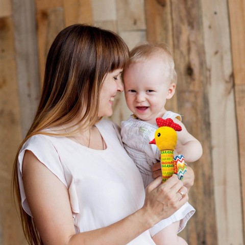 Іграшка м'яконабивна «Брязкальце Півник» МС 010302-02