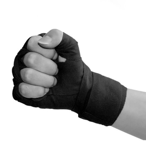 Боксерські бинти Hard NE-BOX-N1BK 3 метри, нейлонові, чорні