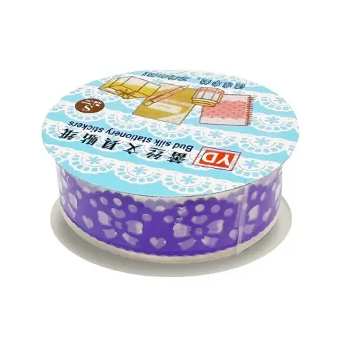 Декоративний скотч з орнаментом "Серце" №63(Violet) 1,8 см х 1 м