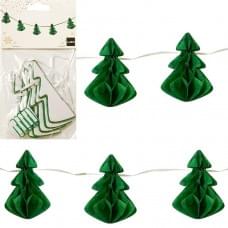 Гірлянда з паперових новорічних прикрас "Ялинки" CG-12, 5 шт