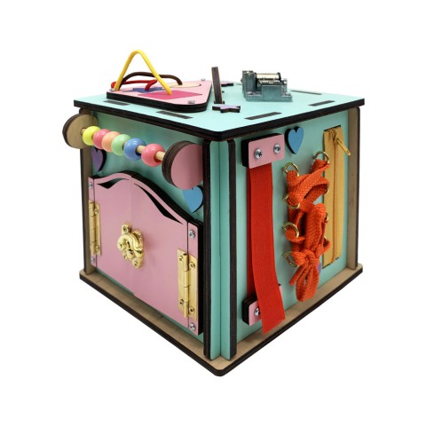 Розвиваюча іграшка Бізикуб Temple Group TG286478 15х15х15 см Бірюзовий