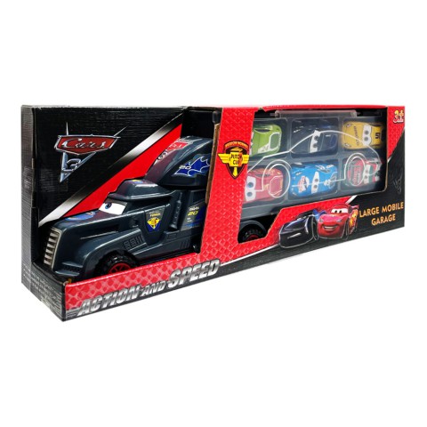 Ігровий набір машинок "Тачки" 558-4 / 3788-1 вантажівка з гаражем та 6 машинок