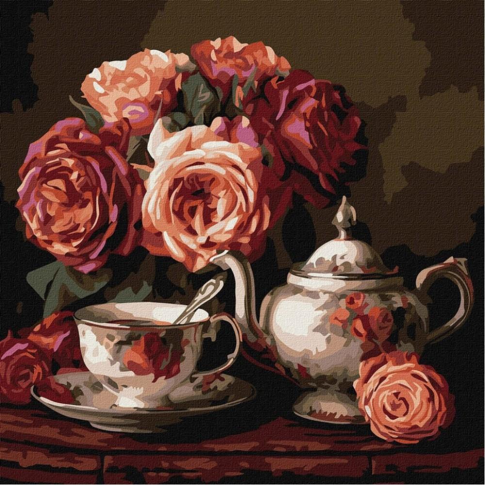 Картина за номерами "Троянди в темряві" ©art_selena_ua KHO3331, 40x40 см