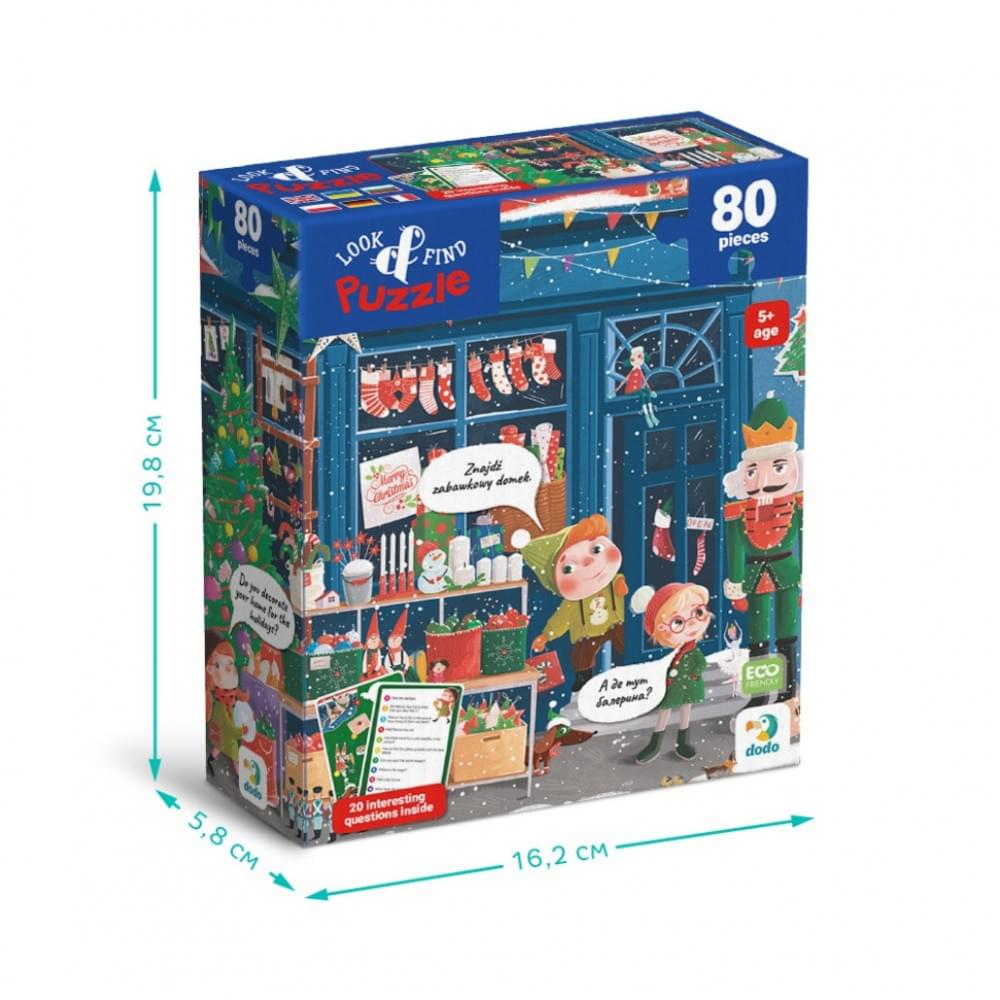 Дитячий пазл Шукай та знаходь "Зимові свята" DoDo Toys 300663, 80 елементів