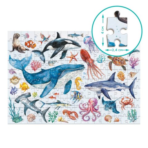 Дитячий пазл Монтессорі "Океанічні тварини" DoDo Toys 300630, 200 елементів