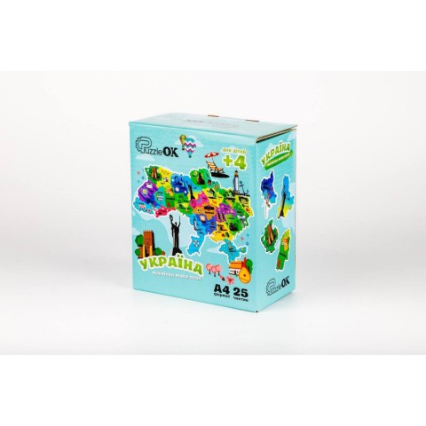 Дерев'яний магнітний пазл А4 "Мапа України" PuzA4-22926, 25 елементів