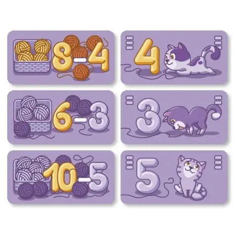 Настільна навчальна гра Муркітливе віднімання 360081, 63 картки