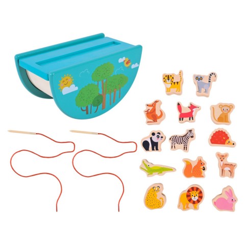 Дерев'яна іграшка Балансир-шнурівка 2 в 1 C9406