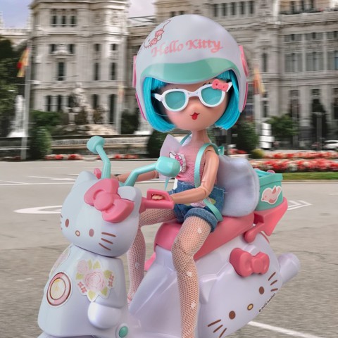 Дитяча лялька "Красуня Пінк на скутері" 4SF Manga Dolls HKTF3000 серії "Hello Kitty"