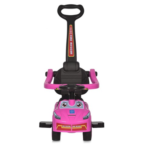 Дитяча каталка-толокар M 5763L-8 рожевий, з батьківською ручкою