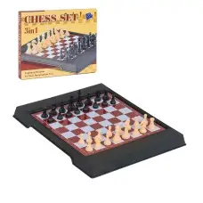 Настольная игра магнитные шахматы 2 в 1 3608, 24,5 x 19,5 см