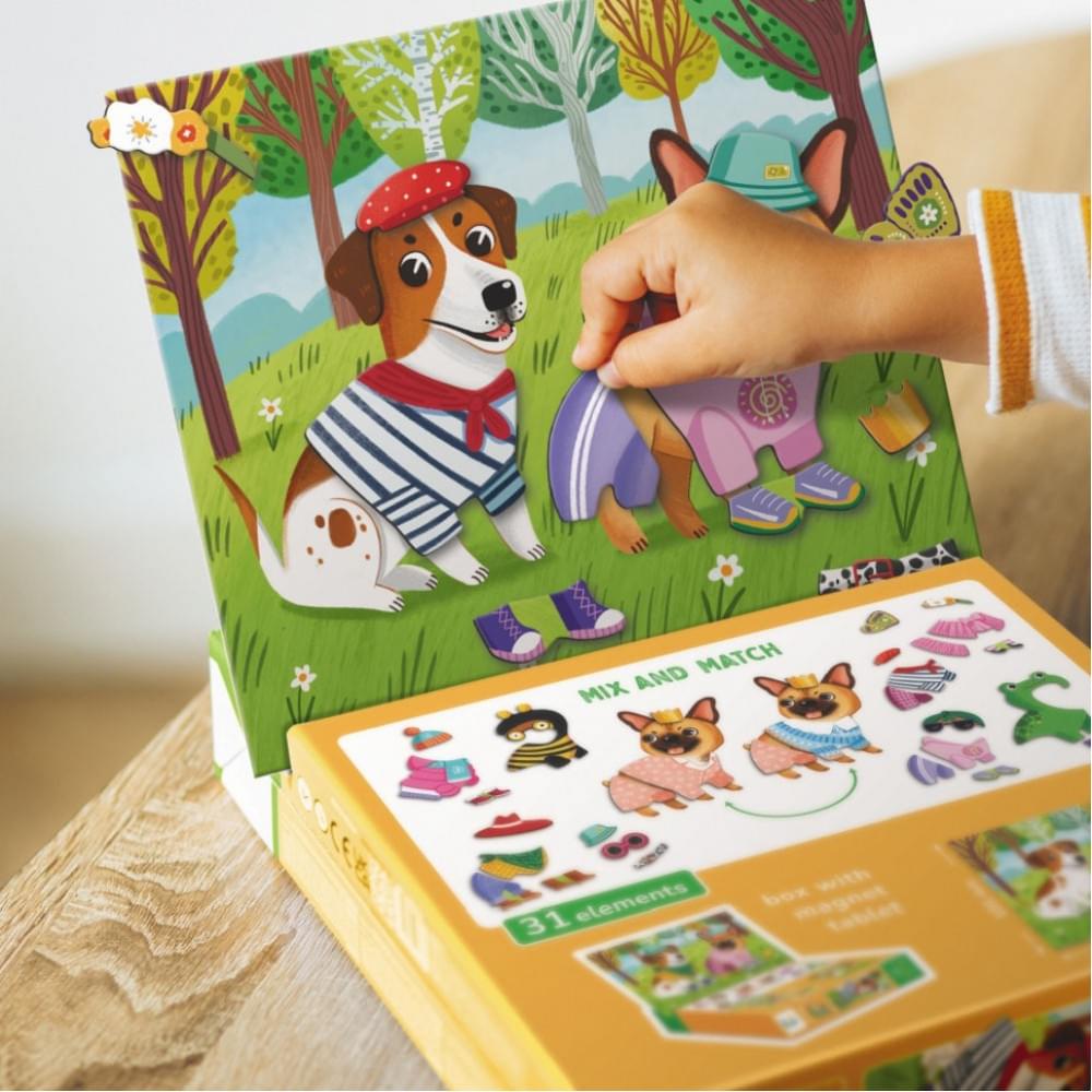 Розвиваюча магнітна гра одягалка "Кумедні пси" 200278, 30 елементів