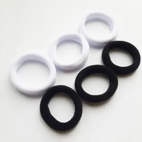 Набір резинок для волосся 0108-424, 6 штук, чорний та білий