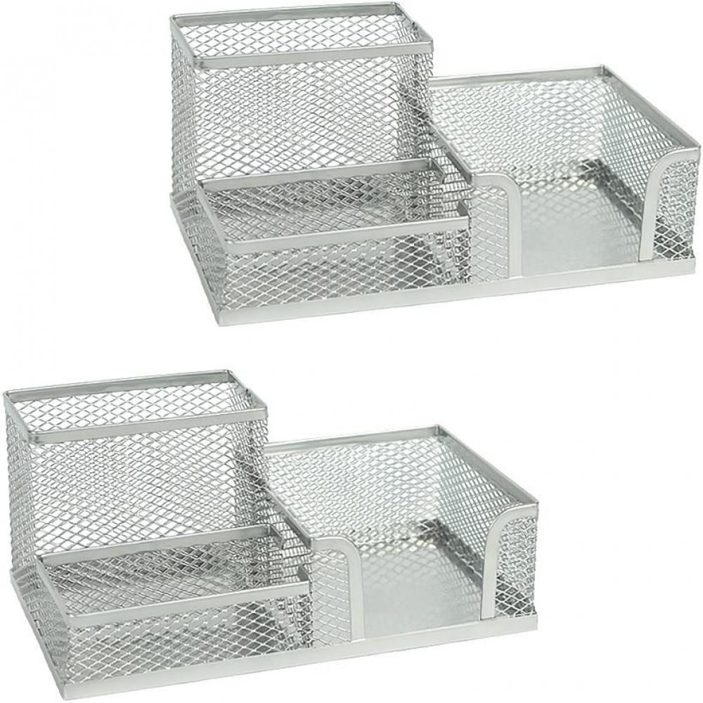 Органайзер настільний металевий "Сітка" 3689-S, 3 відділення