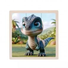 Дитячий дерев'яний пазл-вкладиш "Велоцираптор" MD 1509-12, 6 елементів 9,8 х 9,8 х 0,4 см