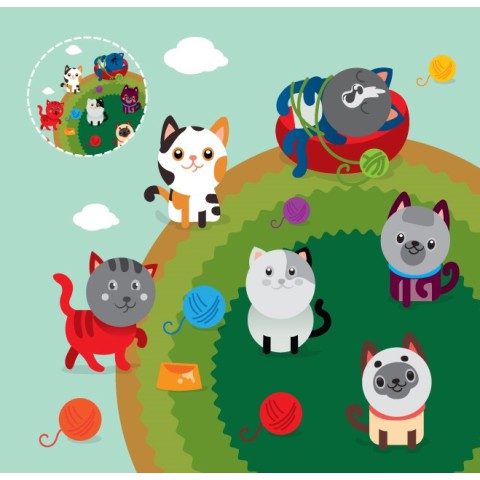 Дитяча книга аплікацій "Коти" 403242 з наклейками