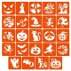 Набір трафаретів для біо-тату "Хелловін №2" Hallowween-2-24, 24 трафарети 6х6 см
