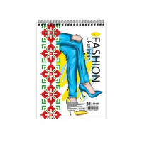 Блокнот "Fashion Ukrainian" А6 АП-1907-3, 40 аркушів, пружина зверху