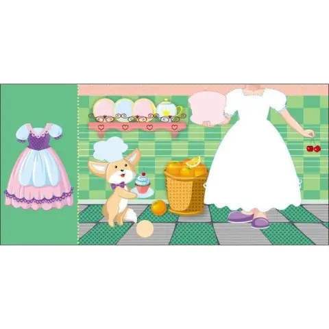 Дитяча книжка з наклейками Одягни ляльку "Принцеса Злата у казці" 615012