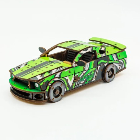 Дерев'яний 3D конструктор Mustang GT Puz-00640, 162 деталей