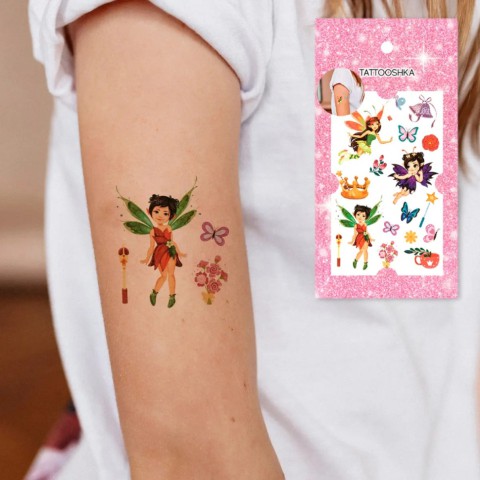 Набір тимчасових татуювань "Чарівні феї" WS-E039 різнокольорові