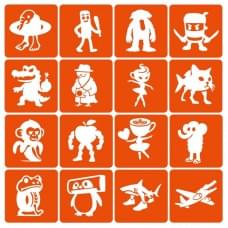 Набір трафаретів для біотату "Італійський брейнрот №1" Italian-brainrot_6x6_16_1