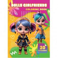 Дитяча розмальовка Dolls Girlfrends А06012507, 20 наліпок А4
