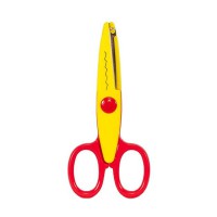 Ножиці дитячі 80685(Red-Yellow) з фігурним лезом