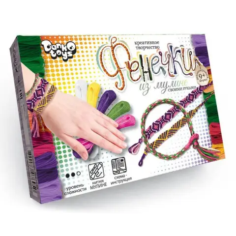 Набір креативної творчості "Фенечки" Danko Toys FIM-01-01-08 з муліне Вид 3